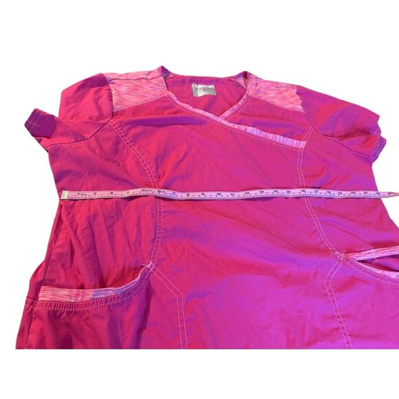 ScubStar Womens Active Pink Size XL Uniform Top Short Sleeve Work medical scrubs - Picture 6 of 6